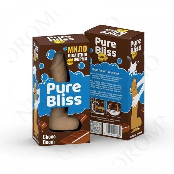 Мило у формі пеніса Pure Bliss Choco Boom з ароматом шоколаду, бежеве, 15 см PB414958 фото