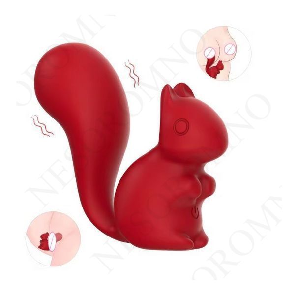 Міні-вібратор кліторальний Every Night Toys Debbie у формі білочки червоний, 10 режимів вібрації 20579 /YAI707-002 фото