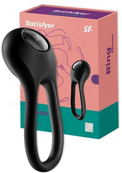 Ерекційне віброкільце Satisfyer Majestic Duo, чорний T360176 фото