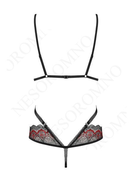 Боді Obsessive Megies teddy black S/M  410644 фото