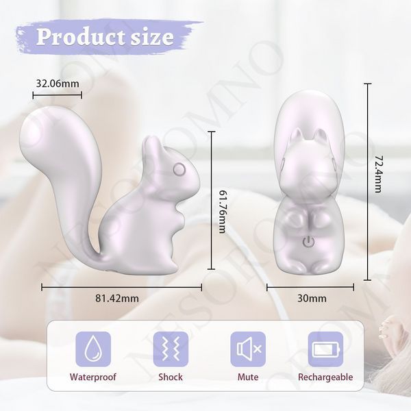 Міні-вібратор кліторальний Every Night Toys Debbie у формі білочки білий, 10 режимів вібрації 20556 /YAI707-002 фото