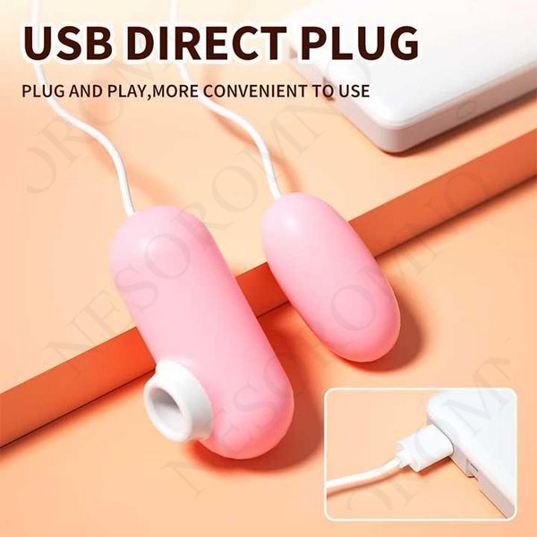 Подвійне вакуумне віброяйце "Вуманайзер" з USB-проводом 10 режимів - Смарт іграшки X0000913 фото