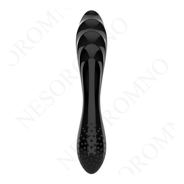 Скляний подвійний фалоімітатор Satisfyer Dazzling Crystal 1 для точки G чорний EX42494 фото