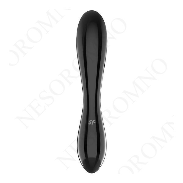 Скляний подвійний фалоімітатор Satisfyer Dazzling Crystal 1 для точки G чорний EX42494 фото