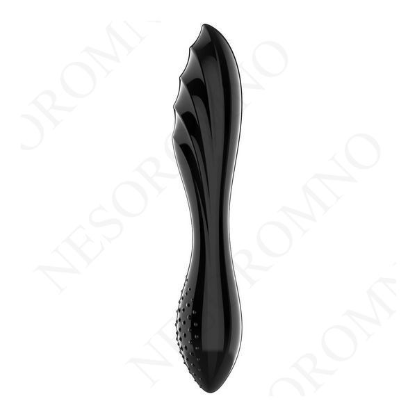 Скляний подвійний фалоімітатор Satisfyer Dazzling Crystal 1 для точки G чорний EX42494 фото