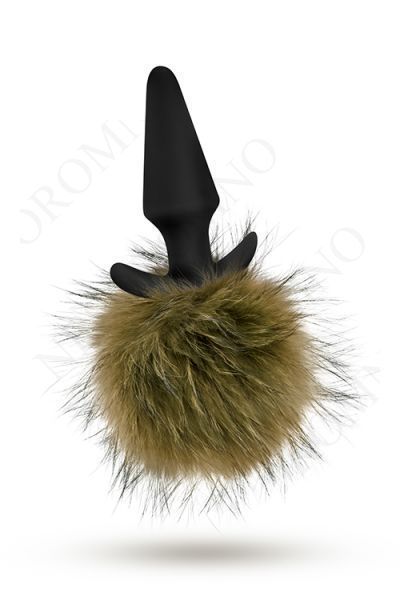 Анальна пробка з помпоном POM PLUGS BROWN T330673 фото