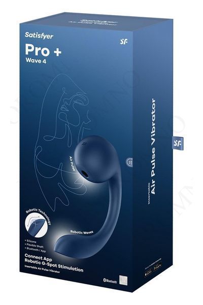 Вібратор для точки G та клітора Satisfyer Pro+ Wave 4 Connect App з додатком, синій ST4044163 фото