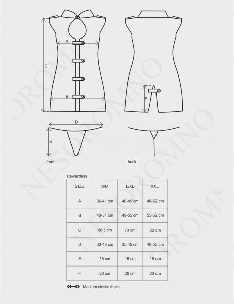 Костюм Стюардеса Stewardess Obsessive grey S/M 410677 фото
