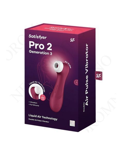 Вакуумний кліторальний стимулятор Satisfyer Pro 2 Generation 3 Satisfyer Liquid Air, бордовий T360559 фото