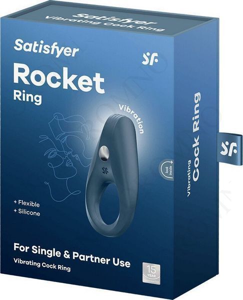 Ерекційне віброкільце Satisfyer Rocket Ring синє T360074 фото