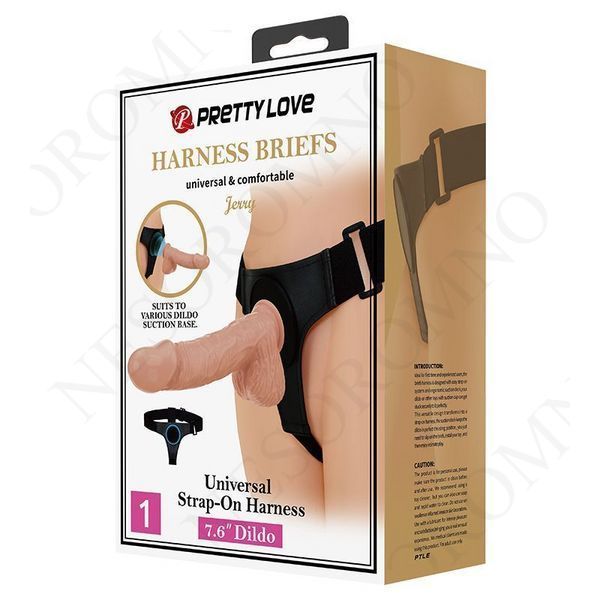 Жіночий страпон на трусиках Pretty Love Jerry з присоскою, реаліст, 21.8 х 4.6 см BW-022089NR фото