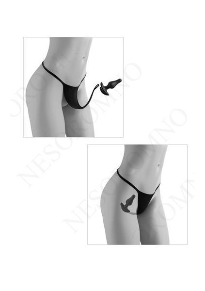 Набір для прелюдії Pipedream Hookup Panties трусики (XL-XXL) та іграшки з кулею, 5 предметів, чорний PP546399 фото