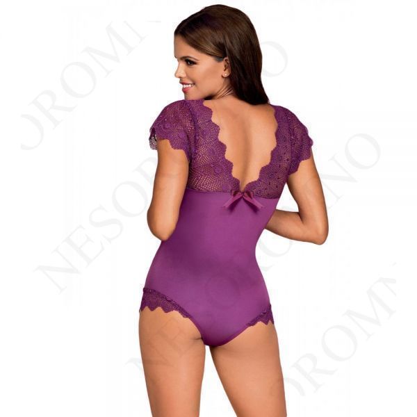 Боді Obsessive Moketta teddy purple S / M 410785 фото