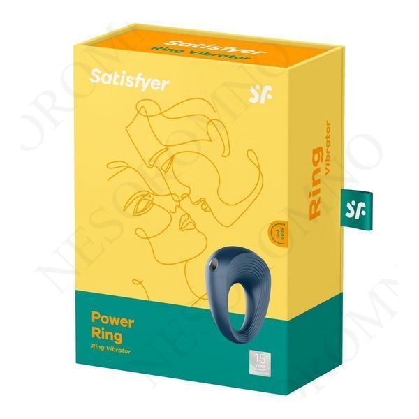 Ерекційне рельєфне віброкільце Satisfyer Power Ring синє T360075 фото