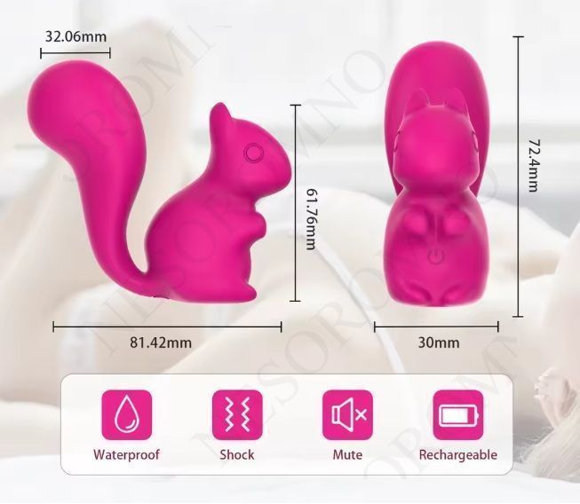 Міні-вібратор кліторальний Every Night Toys Debbie у формі білочки рожевий, 10 режимів вібрації 20572 /YAI707-002 фото