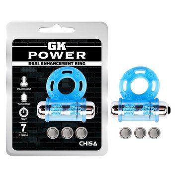 Ерекційне кільце з віброкулею Chisa GK Power, блакитне 77002 /CN-330377002 фото