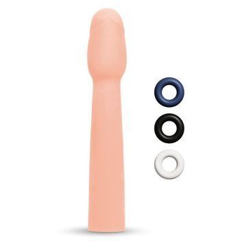 Насадка на пеніс Size-Up Penis Entender з 3 ерекційними кільцями в наборі, бежева SU10608 фото