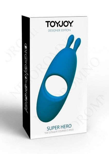 Перезаряджається парне кільце для пеніса Toy Joy Superhero Couples C-Ring синє TJ10371 фото