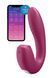 Подвійний смарт вібратор із вакуумною стимуляцією Satisfyer Sunray Connect App Berry бордовий T360371 фото 1