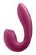 Подвійний смарт вібратор із вакуумною стимуляцією Satisfyer Sunray Connect App Berry бордовий T360371 фото 3