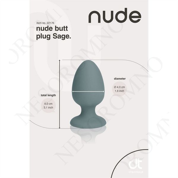 Анальна пробка Dream Toys Nude сіра, 8 х 4 см DT22176 фото