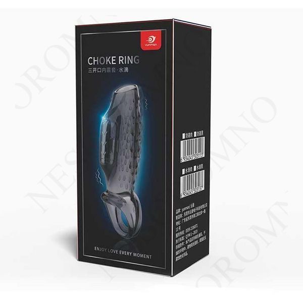 Насадка на пеніс та мошонку з вібрацією Choke Ring тілесний X0000897-1 фото