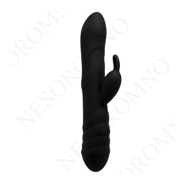 Вібратор-кролик Adrien Lastic Twister з ротацією, чорний AD11249 фото