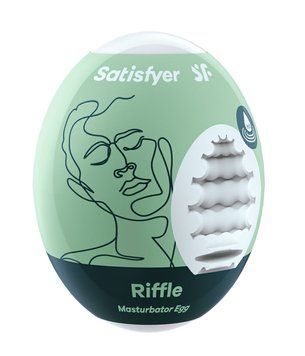 Самозмащувальний мастурбатор у вигляді яйця Satisfyer Riffle Masturbator Egg рельєфний T360149 фото