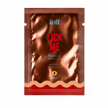 Саше Їстівний лубрикант INTT Lick Me Peach зі смаком персика та ефектом тепла, 2 мл 16318 /САШЕТ фото