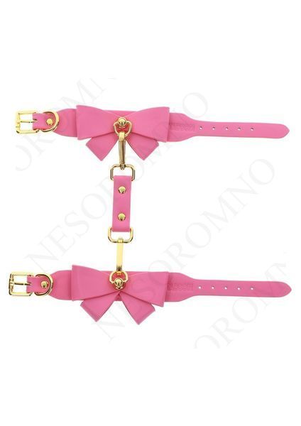 Поножі з бантиками Taboom Malibu Ankle Cuffs із веганської шкіри, рожеві TB17401 фото