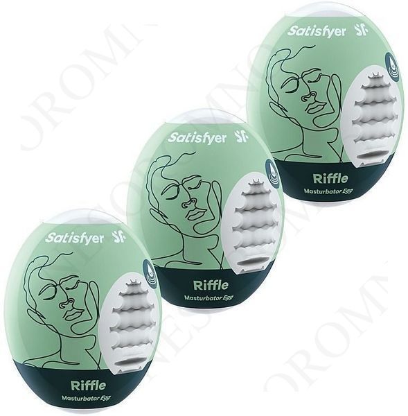 Самозмащувальний мастурбатор у вигляді яйця Satisfyer Riffle Masturbator Egg рельєфний T360149 фото