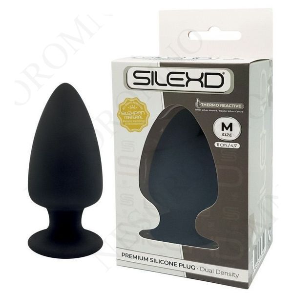 Анальна пробка конічної форми SILEXD Thermo Reactive чорна, Medium SL230290 фото