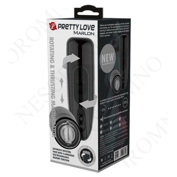 Автоматичний мастурбатор PRETTY LOVE MARLON із ротацією, чорний BM-00900T60 фото