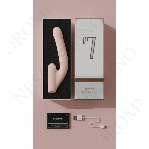 Безконтактний вібратор-стимулятор з фрикціями Qingnan No.7 Thrusting with Suction Flesh Pink Q97732 фото
