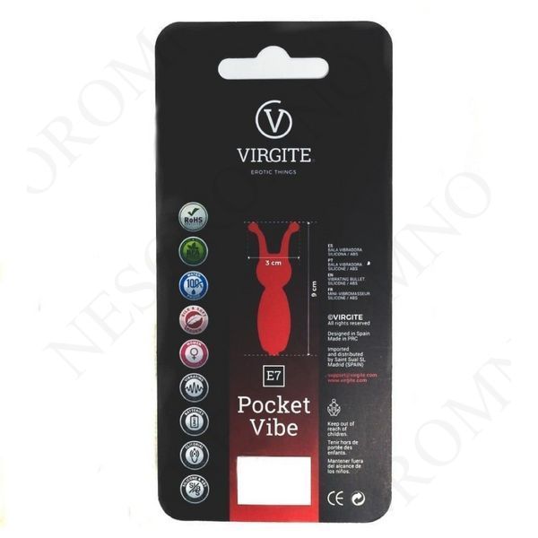 Кишеньковий міні-вібратор Жучок із вусиками Virgite Pocket Vibe чорний VR92033 фото
