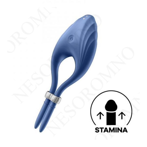 Регульоване ерекційне кільце з вібрацією Satisfyer Duelist, синій T360422 фото