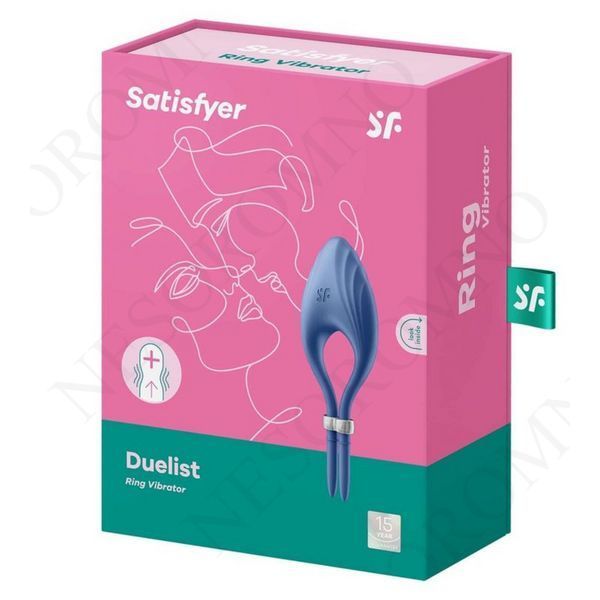 Регульоване ерекційне кільце з вібрацією Satisfyer Duelist, синій T360422 фото