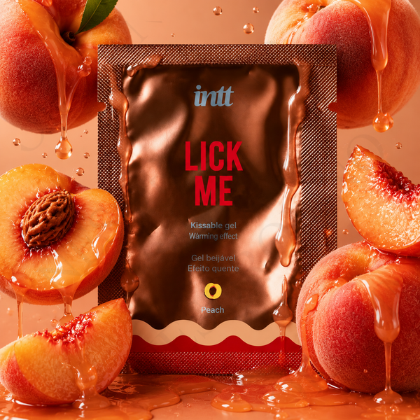 Саше Їстівний лубрикант INTT Lick Me Peach зі смаком персика та ефектом тепла, 2 мл 16318 /САШЕТ фото