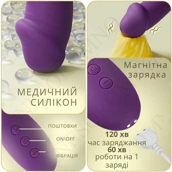 Вібратор точки G та постукуванням клітора 3в1 Pretty Love Finger Bunny 21 режим Фіолетовий X00001181-2 фото