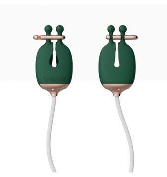 Затискачі для сосків з вібрацією Qingnan No.2 Vibrating Nipple Clamps Green Q92000 фото