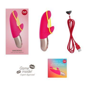 Вібратор-кролик Fun Factory Amorino, силіконовий, рожевий E29484 фото