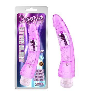 Вібромасажер реаліст Chisa Crystal Jellie з ребристою структурою, фіолетовий 52110 /CN-131852110 фото