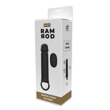 Вібронасадка на член, що подовжує DreamToys Ramrod з дистанційним керуванням, чорна DT22177 фото