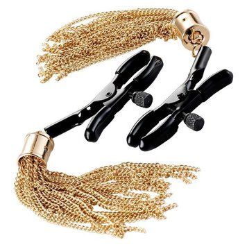 Затискачі для сосків Guilty Pleasure Draped Desire Clamps, чорно-золоті GP520167 фото
