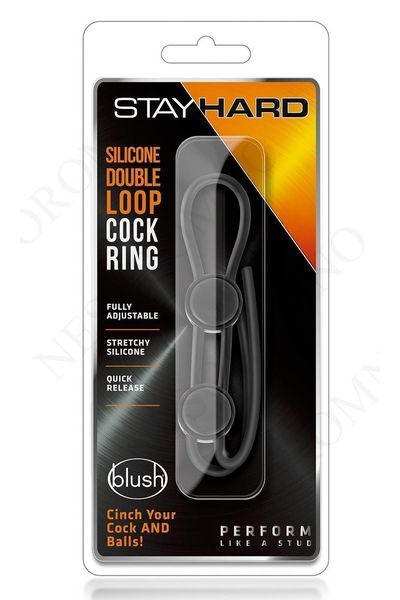 Силіконова петля-лассо Blush Stay Hard з подвійним еластичним кільцем та кулькою, чорна T331085 фото
