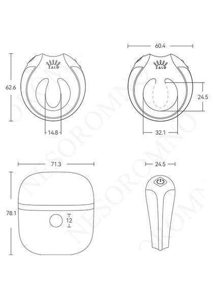 Ерекційне віброкільце Zalo Apis у футлярі, з додатком, біле, 6,3 &times; 3,2 см Z25514 фото