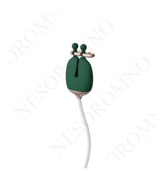 Затискачі для сосків з вібрацією Qingnan No.2 Vibrating Nipple Clamps Green Q92000 фото