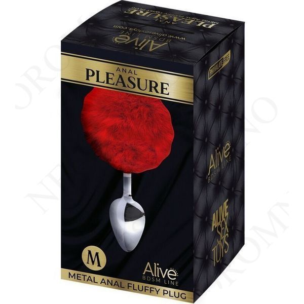 Анальна пробка Alive Anal Pleasure з червоним хвостиком, M AV70380 фото