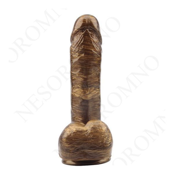Фалоімітатор реалістичний Chisa Dark Muscle з яєчками на присосці, золотий 57213 /CN-711757213 фото
