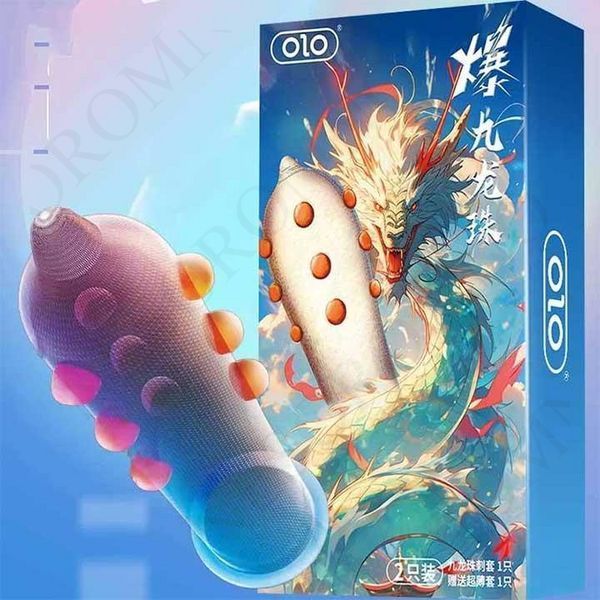 Презервативи із шипами супертонкий OLO Nine Dragon 2 шт. X00001108 X00001108 фото